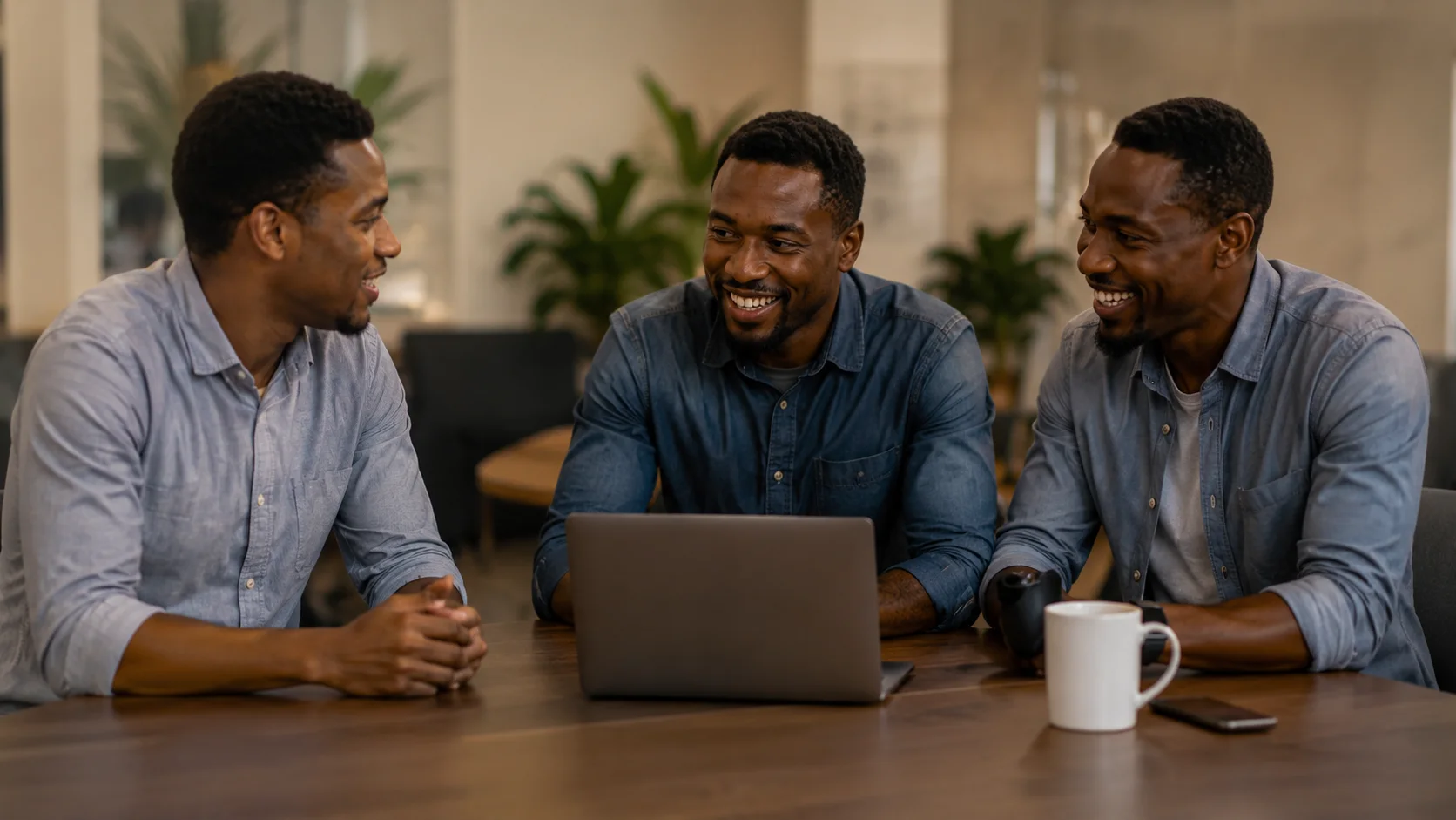 Young people collaborating before a flexible work opportunity